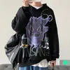 Sonbahar Kış Şeytan Hoodie Erkek Moda Sıradan Hoodies Gevşek Feece Hip Hop Sokak Giyim Erkekler Sweatshirt Anime Giysileri 220215