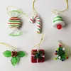 6pcs Personalizzato Handmade Murano Vetro Figurine Bella Miniatura Albero di Natale Ornamenti Giardino Casa Decorativa Set di regali decorativi Set 201201