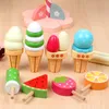 Cocina para niños Simulación de madera Mini helado Casa de dulces Juego Juguetes educativos Juguetes de cocina Juguetes de simulación para niñas LJ201211