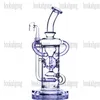 12-дюймовый синий фиолетовый Unquie Bubbler для кальяна Dab Rigs Recycler Стеклянный бонг для воды Новое поступление потрясающего яйца для курения бонга с 14-миллиметровым фейерверком