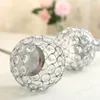 Crystal Tealight Candle Holders Coffee Dining Table Centerpieces Metal Candlesticks Stand Wedding Decoration for Home LJ201018