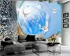 Romantico paesaggio 3d Wallpape Bellissimo cielo Piccione bianco Carta da parati 3d Decorazione d'interni Carta da parati moderna murale 3d