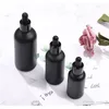 Bottiglie di vetro vuote di alta qualità con contagocce olio essenziale gelo nero 30 ml 50 ml 100 ml E liquido P