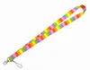 20pcs Rainbow Multicolor Key lanyard Car KeyChain ID Card Pass Gym Mobile Phone Badge Key Ring Holder Jewelry