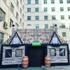 Lease Inflatables bar tält 8m uppblåsbara irländsk pub antik med fläkt för lycklig familjeparty dekoration