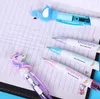 Cartoon Unicorn Light Pen LED Lights Silica Head Gel Pen Glowing Ballpoint Pen Student Stationery School Writing Gift Supplies GD1024