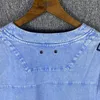 Wash Blue T-Shirt Männer Frauen 11 Qualität Patchwork Print T-Shirts Vintage Kurzarm Real Pics1221749