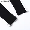 BIVIGAOS Autumn Winter Black White Side Stripes Contrast Color Thicken Cotton Warm Leggings Female workout Leggings Pants Women LJ201104