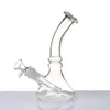 8" glass beaker bong 5mm thick water pipe with glass down stem+glass bowl 18mm female oil rigs