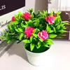 냄비에 현실적인 인공 꽃 식물 야외 홈 사무실 장식 gifts1