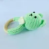 BPA Free Crochet Wooden Ring Baby Teether Safe Cute Animal Rattle Chewing Teething Nursing Soother Molar Infant Toy Accessories