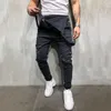 Moda Mężczyzna Ripped Jeans Jumpsuits Street Traved Hole Denim Bib Kombinezony dla mężczyzn Spodnie Podwiązźń 3 Kolory Rozmiar S-3XL