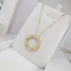 Luxe Vol Diamanten 3 Kleur Hanger Ketting Mode 18K Goud Vrouwen Liefde Ketting Hoge Kwaliteit 316L Roestvrij stalen Sieraden