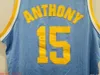 Custom Stitched Rare Carmelo Anthony 15 Jersey Mens Throwbacks Basket Jerseys Billiga Män Kvinnor Ungdom
