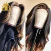 134 Ombre Color loose Wave Wig Honey Blond Highlight Lace Front Human Hair Wigs Women Remy Brazilian Invisible Pre Plucked 1306903365