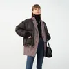 [EAM] Plaid noir grande taille épais coton rembourré manteau à manches longues coupe ample femmes Parkas mode nouveau automne hiver 2021 1DD0142 201212