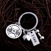 New Weight Lifting Keychain Barbell Key Chain Weight Plate Charm Keyrings Personal Trainer Lovers Gifts free shipping