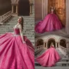 Kryształ Zroszony Off Ramię Sweet 16 Quinceanera Dresses 2021 Suknia Balowa Princess Puff Organza Masquerade Vestidos Prom Party Dress Al4814