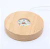 Solid wood LEDs Luminous Base Light Crystal Glass Transparent Objects Display Laser Round Stand Base for Cocktail Bar supplies9188606