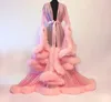 Sexy Feather Trumpet Tailed Skirt Night Gown Ostrich Bride Sleepwear Robes Long Sleeves Dressing Gown Women Sexy Pajamas Dresses