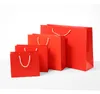 10 Formato Rosso Sacchetto di carta per confezioni regalo bomboniera, Sacchetti regalo Festival, Shopping bag in carta con manici Sacchetto regalo in carta SN2139