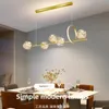 Tavan Işıkları Modern Cam Kabarcık Sarkıt Oturma Odası Yemek Masası için Uzun Asılı Gypsophila Altın Siyah Nordic 220 V