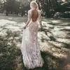 Robe de mariage 2020 mangas compridas vestidos de noiva boho alto pescoço requintado laço retrocesso vestido de noiva chique vestidos de noiva