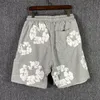 Shorts estampados de algodão puff jogger masculino feminino corrida cordão folgado skate praia calças curtas