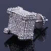 Hip Hop Iced Out 14K Vergulde Stud Oorbellen Vierkante Micro-Mosaic Zirkoon Oorbellen Voor Mannen Dames Party Gifts