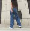 Jean bleu rétro streetwear pantalon grande taille vêtements taille haute jean mode ample jambe droite maman 220310