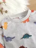 아기 공룡 프린트 스웨터 스웨트 팬츠