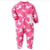 nouveau-né bébé vêtements dessin animé nouveau-né garçon fille combinaison à manches longues footies polaire 2020 zipper unisexe 0-12 mois costume d'hiver LJ201023