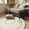 Ins Rug Nordic Carpet Living Room Round Coffee Table Floor Mat White Area Bedroom Bedside Soft Decor Tatami s 220301