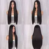 머리카락 KookaStyle 여성을위한 긴 직선 검정색 중간 포인트 내열성 핑크 코스프레 220301