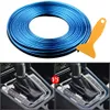 Azul 16,4 pés (5 metros) Flexível 3D DIY Automóvel Automóvel Motor Interior Interior Decoração Auto Molding Trim Linha de Tira