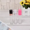 1 Pc Empty Plastic Transparent Lipgloss Bottle Round Lip Gloss Tube Travel Use Lip Glaze Cosmetic Container Refillable Bottles