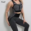 Yoga kläder Peeli 2021 Sömlös sportuppsättning Kvinnor Fitnesskläder 2 -stycken sportbh hög midja Legging Träningsutrustning kostym gymmet