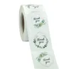 1.5 inch 500 stks bloemafdruk dank u zelfklevende stickers bruiloft tas envelop handgemaakte briefpapier party decor label