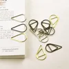 Bookmark 12 Pcs/pack 6 Colors Practical Unique Brief Style Waterdrop Shaped Metal Paper Clip Stationery School Office Supplies