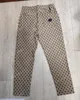 22SS Mens Kvinnor Designer Jacquard Byxor Vår Sommar Män Denim Pant Dubbelbrev Tillfälligt Bokstäver Byxor Högkvalitativ Gul M-3XL