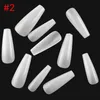 Naf010 20pcs Partihandel Pris Lång kista Tryck på Nails Candy Color Full Cover Acrylic Nail Tips Ballerina Fake Nails Tillbehör