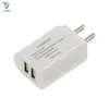 50PCS 5V 2A EU US-kontakt 2 USB-portar 2USB USB Laddare Power Wall Adapter Mobiltelefon Mikrodata Laddning för iPhone iPad Samsung