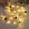 String a corda di Natale Outdoor Impermeabile in pinole a cono a cono LED Filo di rame Fairy Garland Patio Decorazione di vacanze Lampa356239788