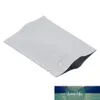 100st Vit Flat Mylar Foliepåse Väskor Provlagring Aluminiumpaket med dragkedja värmeförseglingsbönor Tea Package Reusable Zip Bag