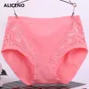 3pcs / Lot XL-6XL Big Size Vita alta Mutandine da donna Slip in cotone solido Biancheria intima Lady Sexy Pizzo Mutande senza cuciture 6634 LJ200822