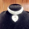 Boutique strass lucido bowknot sexy collana girocollo gioielli per donna maxi collana alla moda breve dichiarazione