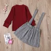 Kinder Mädchen Röcke Sets Solide Farben Tops Spitze Langarm Shirts Kleinkind Baby Gitter Röcke Mädchen Sling Kleider Kinder Casual Outfi1449211