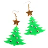 2021 Kerstmis Nieuwe Glitter Acryl Kerstbomen Grote druppeloorbellen voor dames trendy sieraden mode -accessoires302T8874610