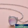 Nouveau collier rond en pierre de lune naturelle de haute qualité femmes bijoux filles pendentif avec chaîne amoureux cadeau