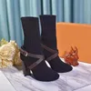 2021 Chaussures femme sexy en automne et hiver bottes élastiques tricotées bottes de luxe bottes chaussettes bottes grande taille 35-42 avec boîte